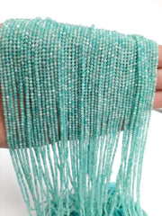 2-2.50MM Natural Amazonite Faceted Rondelle micro cut Beads, AAA Quality Amazonite beads For Jewelry Making