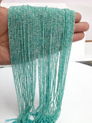 2-2.50MM Natural Amazonite Faceted Rondelle micro cut Beads, AAA Quality Amazonite beads For Jewelry Making
