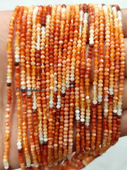 2-2.50MM Natural Mexican Fire opal micro faceted Rondelle beads, Mexican fire opal faceted Rondelle necklace beads For Jewelry Making