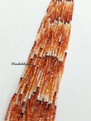 2-2.50MM Natural Mexican Fire opal micro faceted Rondelle beads, Mexican fire opal faceted Rondelle necklace beads For Jewelry Making