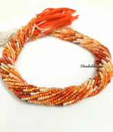 2-2.50MM Natural Mexican Fire opal micro faceted Rondelle beads, Mexican fire opal faceted Rondelle necklace beads For Jewelry Making
