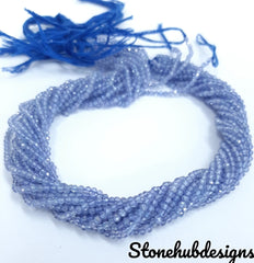 2-2.50MM Natural Tanzanite Faceted Micro Cut Rondelle Beads, AAA Blue Tanzanite Faceted Rondelle Tiny beads For Jewelry