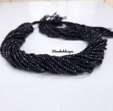 3-3.50MM Natural Black Spinel faceted rondelle beads, AAA Quality Black Spinel Faceted Beads For Jewelry