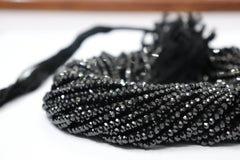 3-3.50MM Natural Black Spinel faceted rondelle beads, AAA Quality Black Spinel Faceted Beads For Jewelry