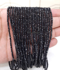 3-3.50MM Natural Black Spinel faceted rondelle beads, AAA Quality Black Spinel Faceted Beads For Jewelry