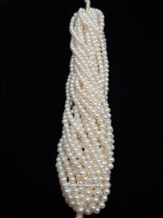 3MM, 3.50MM Natural Pearl Smooth Round Beads, Freshwater Pearl Smooth Beads, White Pearl beads One Strands, Gemstone Beads