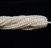 3MM, 3.50MM Natural Pearl Smooth Round Beads, Freshwater Pearl Smooth Beads, White Pearl beads One Strands, Gemstone Beads
