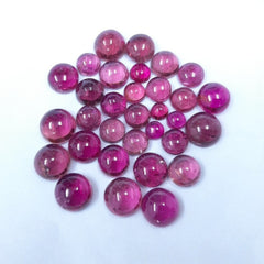 6MM, 7MM, 8MM Natural Pink Tourmaline Round Cabochon Gemstone- AAA Pink Tourmaline Smooth Round Flat Back Cabochon for Tourmaline jewelry