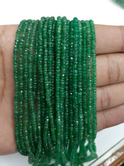Natural Emerald Faceted Rondelle beads 2.50-3 mm Strand, AAA Quality Emerald faceted rondelle beads for Jewelry Supplies, Emerald Beads