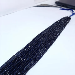 2-2.50MM Natural Blue Sapphire Faceted Rondelle Beads | Gemstone Beads 13 inch Strand | AAA Blue Sapphire Precious Gemstone Faceted Beads