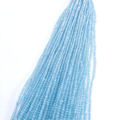 2-2.50MM Natural Sky Blue Topaz micro faceted Rondelle Beads, AAA Fine Quality Sky Topaz Rondelle Faceted Gemstone Beads for jewelry