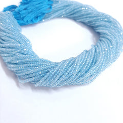 2-2.50MM Natural Sky Blue Topaz micro faceted Rondelle Beads, AAA Fine Quality Sky Topaz Rondelle Faceted Gemstone Beads for jewelry