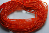 2-2.50MM Natural Carnelian Rondelle Faceted Micro Cut Beads, AAA Quality Carnelian beads For Jewelry Making