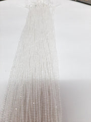 2-2.50MM Natural White Crystal Faceted Rondelle Micro Cut beads, AAA High Quality strand, Jewelry Loose Faceted Beads 13 inches