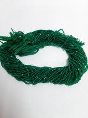 2-2.50MM Natural Green Onyx Micro Cut Faceted Rondelle Beads, 13" Strand, Super Fine Quality, green onyx rondelle beads for jewelry