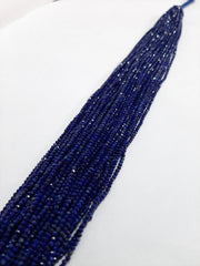 2-2.50MM Natural Lapis Lazuli micro Faceted Rondelle Beads | Blue Bead | Rondelle Bead| AAA Bead| tiny Lapis Lazuli beads for jewelry