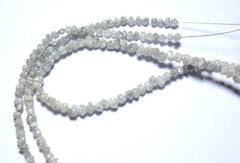 Natural Grey Diamond Uncut Rough Beads, Raw Rough Diamonds, Natural Rondelle Beads For Jewelry, Diamond Necklace