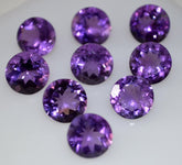 10 pcs 3MM -10MM Natural Amethyst Faceted Round Cut Gemstone, AAA Quality High Quality Loose Amethyst Round For Jewelry Making