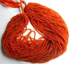 2-2.50MM Natural Carnelian Rondelle Faceted Micro Cut Beads, AAA Quality Carnelian beads For Jewelry Making