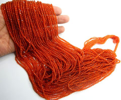 2-2.50MM Natural Carnelian Rondelle Faceted Micro Cut Beads, AAA Quality Carnelian beads For Jewelry Making
