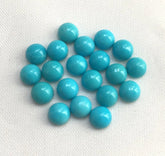 7MM, 8MM, 9MM, 10MM Natural Turquoise Cabochon Round Gemstone, AAA Sleeping beauty Arizona Turquoise Smooth Round Cabs for Fine Jewelry