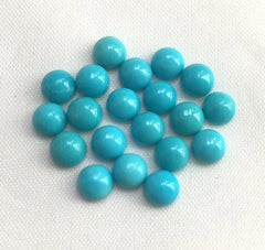 7MM, 8MM, 9MM, 10MM Natural Turquoise Cabochon Round Gemstone, AAA Sleeping beauty Arizona Turquoise Smooth Round Cabs for Fine Jewelry