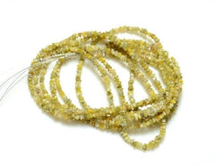 Natural Yellow Diamond Uncut Rough Beads, 16 Inch Full Strand Rough Diamonds - Yellow Diamond Beads For Jewelry
