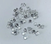 3MM, 3.50MM, 4MM, 4.50MM, 5MM Natural White Topaz Faceted Round Cut Gemstone, AAA White Topaz Faceted Calibrated Round Cut Stone for jewelry