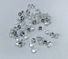 3MM, 3.50MM, 4MM, 4.50MM, 5MM Natural White Topaz Faceted Round Cut Gemstone, AAA White Topaz Faceted Calibrated Round Cut Stone for jewelry