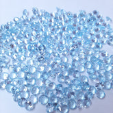 3MM, 3.50MM, 4MM, 4.50MM, 5MM Natural Sky Blue Topaz Faceted Round cut Stone, AAA Sky Blue Topaz Round Faceted loose Gemstone For Jewelry