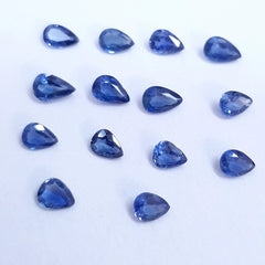 4x5MM, 4x6MM Natural Blue Sapphire faceted Pear Cut Gemstone, AAA Blue Sapphire faceted Pear Cut Loose Calibrated Gemstones for Jewelry