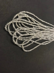 Natural Gray Diamond Faceted Rondelle Beads, AAA Grey Diamond Faceted Beads, Diamond Necklace, Grey Diamond Beads