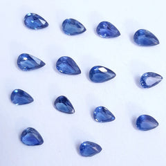 4x5MM, 4x6MM Natural Blue Sapphire faceted Pear Cut Gemstone, AAA Blue Sapphire faceted Pear Cut Loose Calibrated Gemstones for Jewelry
