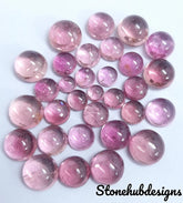 3MM, 4MM, 5MM, 6MM, 7MM, 8MM Natural Light Pink Tourmaline Round Cabochon Gemstone - light pink tourmaline Cabs for jewelry making