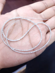 Natural White Diamond Faceted Rondelle Beads, Diamond Necklace, AAA White Diamond Faceted Beads for Jewelry, White Diamond Beads