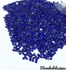 2MM, 2.25MM, 2.50MM, 3MM Natural Lapis Lazuli Cabochon Round Gemstone | AAA Blue Lapis Smooth Round Semi Precious Gemstone for Jewelry