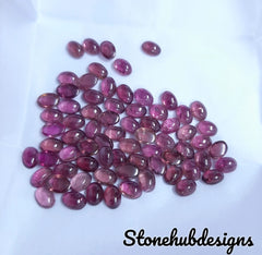 Natural Pink Tourmaline Oval Cabochon Gemstone, Pink Tourmaline Smooth Oval Flat Back Cabochon Gemstone for jewelry making