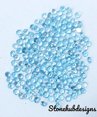 1MM, 1.25MM, 1.50MM, 1.75MM, 2MM, 2.25MM, 2.50MM, 2.75MM Natural Swiss Blue Topaz Faceted Round Loose Calibrated Cut Gemstone For Jewelry