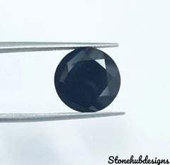 Natural Black Spinel Faceted Round Cut Gemstone, AAA Black Spinel Faceted Round Cut Loose Calibrated Gemstone For Jewelry