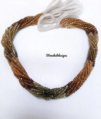 2-2.50MM Natural Petro Tourmaline Faceted Rondelle Beads, AAA Multi Tourmaline faceted rondelle beads for jewelry, Petro Tourmaline Beads