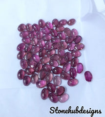 Natural Pink Tourmaline Oval Cabochon Gemstone, Pink Tourmaline Smooth Oval Flat Back Cabochon Gemstone for jewelry making