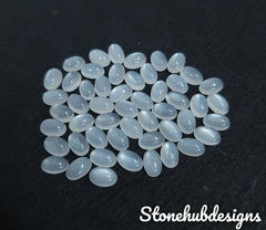 3X5MM, 4X6MM, 5X7MM, 6X8MM Natural White Moonstone Oval Cabochon Gemstone, AAA Quality White Moonstone Smooth Oval For Jewelry