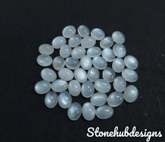 7X9MM, 8X10MM, 9X11MM, 10X12MM Natural White Moonstone Oval Cabochon Gemstone, AAA Quality White Moonstone Smooth Oval For Jewelry Making
