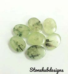 Natural Prehnite Rutile Oval Cabochon Gemstone, CALIBRATED Loose Stone Cab, AAA Prehnite Oval Cabochon For Jewelry Making