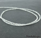 Natural White Diamond Faceted Rondelle Beads, Diamond Necklace, Diamond Faceted Beads, AAA White Diamond faceted rondelle beads for jewelry
