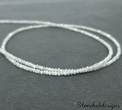 Natural White Diamond Faceted Rondelle Beads, Diamond Necklace, Diamond Faceted Beads, AAA White Diamond faceted rondelle beads for jewelry