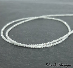 Natural White Diamond Faceted Rondelle Beads, Diamond Necklace, Diamond Faceted Beads, AAA White Diamond faceted rondelle beads for jewelry