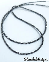 Natural Black Diamond Faceted Rondelle Beads, AAA Black Diamond Beads For Necklace Jewelry, Diamond Faceted Beads