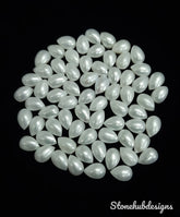 6x9MM, 7x10MM, 8x12MM Natural Fresh Water White Pearl Pear cabochon Gemstone, AAA Quality White Pear cabochon Pear Loose stone For Jewelry