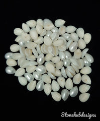 6x9MM, 7x10MM, 8x12MM Natural Fresh Water White Pearl Pear cabochon Gemstone, AAA Quality White Pear cabochon Pear Loose stone For Jewelry